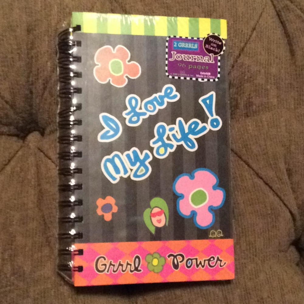 NWT Grrrl Power spiral journal with black pages.